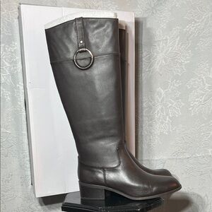NWT Alfani chocolate brown leather riding boots size 10